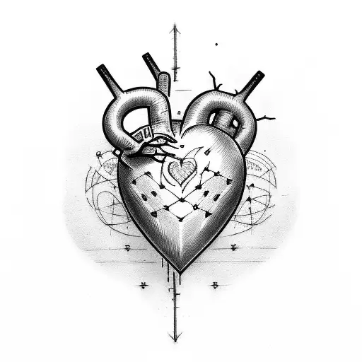 heart on the forearm with barbed wire tattoo design idea