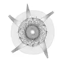 A galaxy-like spiral with a star and moon as well as a flower and a drop  tattoo design idea