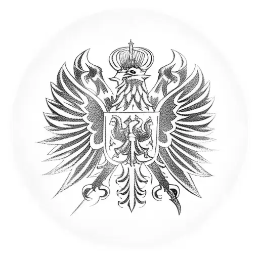 polish & American flag mixed together tattoo design idea