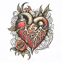 heart attack tattoo design idea