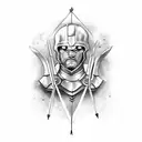 spartan with arrow tattoo design idea
