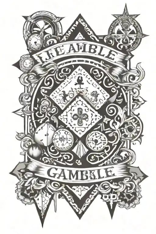 Life is a gamble old school style tattoo design idea