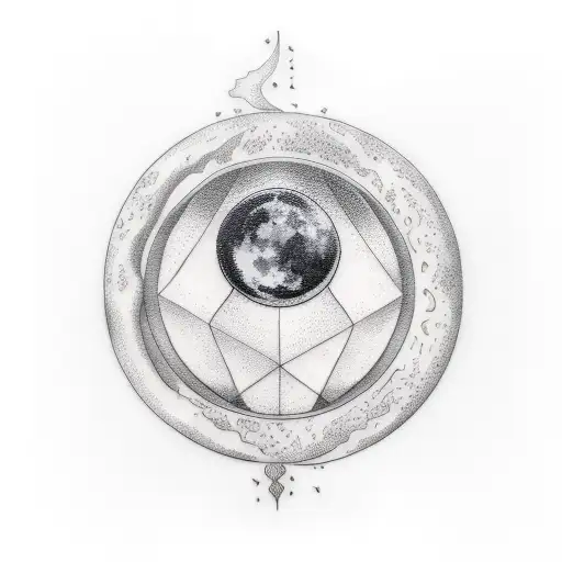 minimalist sun, moon tattoo design idea