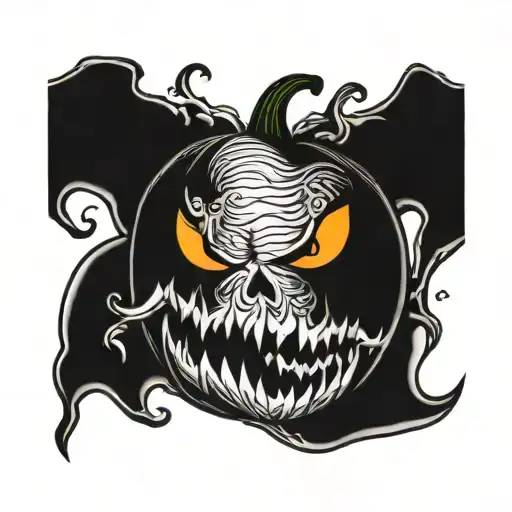 Pumpkin scary tattoo design idea