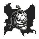 Pumpkin scary tattoo design idea