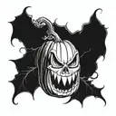 Pumpkin scary tattoo design idea