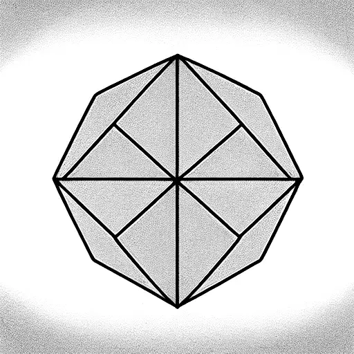 planet in a geometric diamond form tattoo design idea
