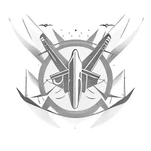 plane silhouette  tattoo design idea