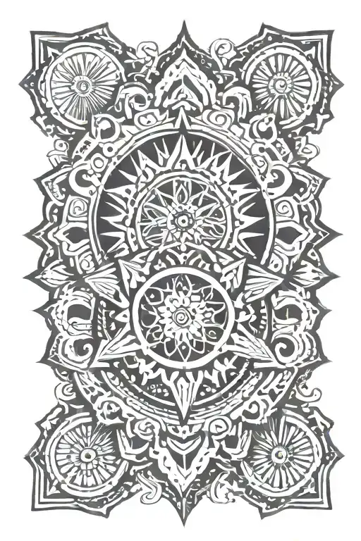 Gear-shaped mandala symbolizing inner peace  tattoo design idea
