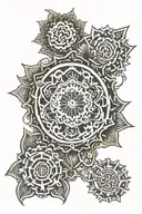 Gear-shaped mandala symbolizing inner peace  tattoo design idea