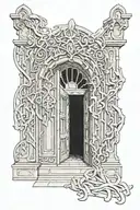 doors of durin lord of the rings broken sword tattoo design idea