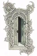 doors of durin lord of the rings broken sword tattoo design idea