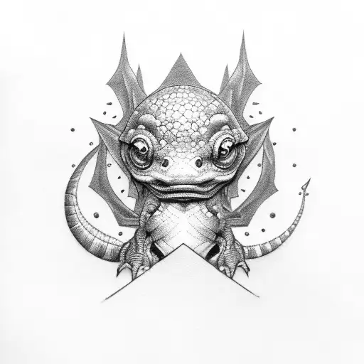 baby dino tattoo design idea