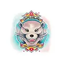 skeleton otter tattoo design idea