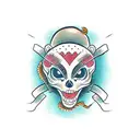 skeleton otter tattoo design idea