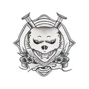 skeleton otter tattoo design idea