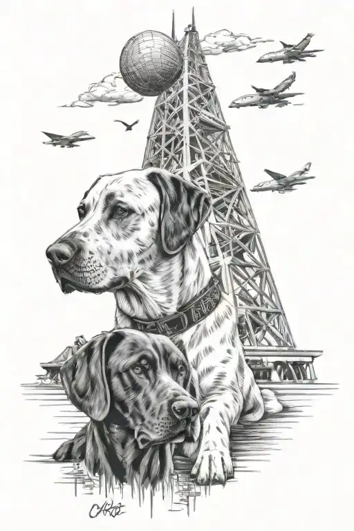Kuwait towers, labrador retriever, laxmi tattoo design idea