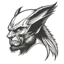 Wolverine head with claws tattoo design idea