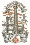 Texas, Brooklyn Bridge, Washington Monument, Boston Red Sox, Arc'd Triumph, I love NY and Anchor  tattoo design idea