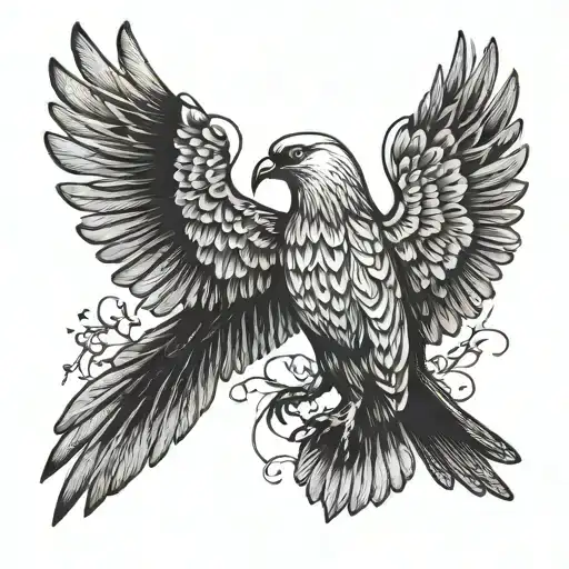 dove and eagle  tattoo design idea