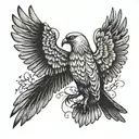 dove and eagle  tattoo design idea