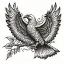 dove and eagle  tattoo design idea