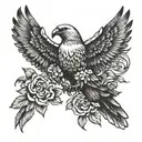 dove and eagle  tattoo design idea