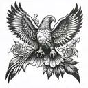 dove and eagle  tattoo design idea