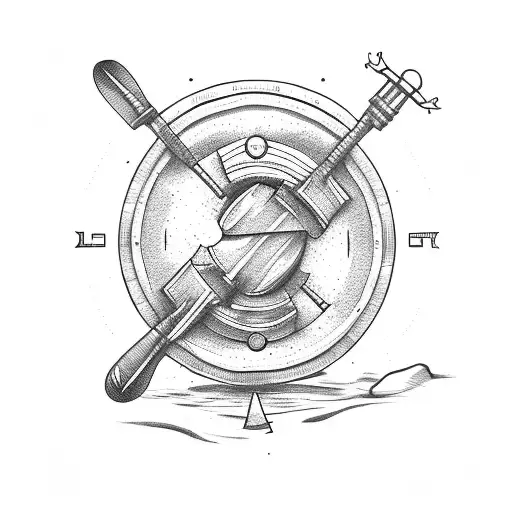 oak barrel with lever action rifle leaning against it and a old mining latern on top tattoo design idea