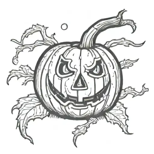 number 13, number 31, spooky jack-o'-lantern tattoo design idea