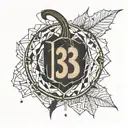 spooky jack-o'-lantern with a fall vibe and the numbers 13 and 31  tattoo design idea