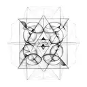 Triangle, circle and square tattoo. Which expans to a sleeve tattoo, geometric design tattoo design idea