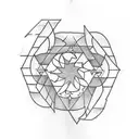 Triangle, circle and square tattoo. Which expans to a sleeve tattoo, geometric design tattoo design idea