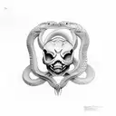 Snake skull  tattoo design idea