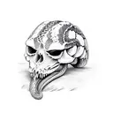 Snake skull  tattoo design idea