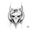 Snake skull  tattoo design idea