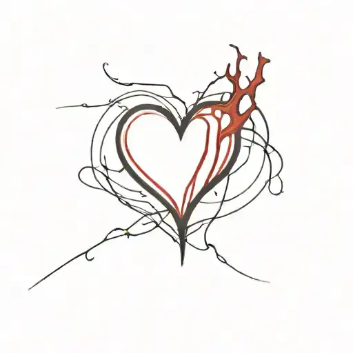 bloody heart tattoo design idea