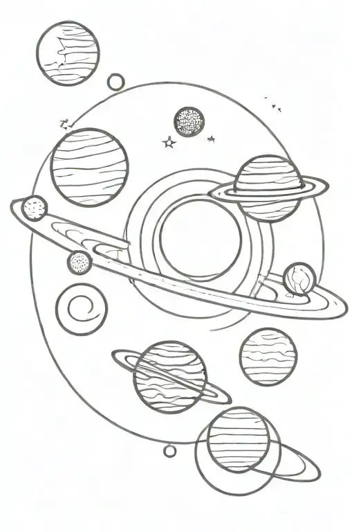 solar system planets tattoo design idea