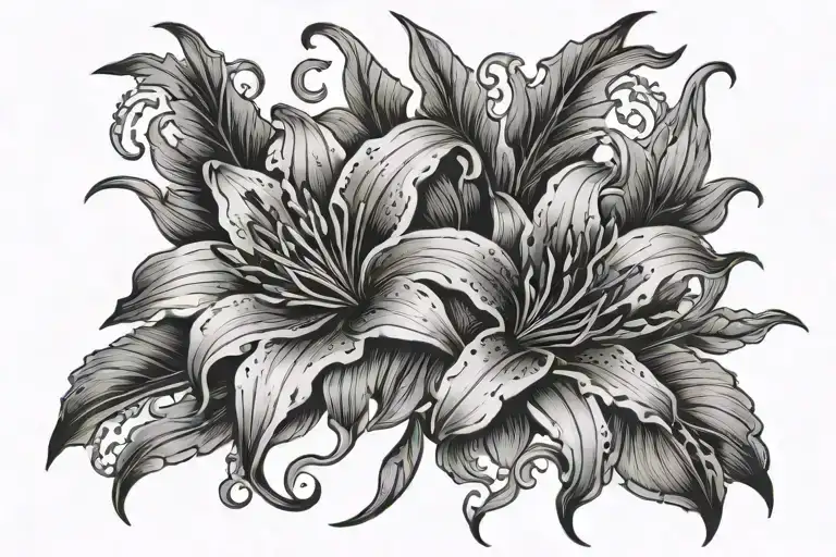 Roman rumbers 22 04 2003 with lily flower intertwined tattoo design idea