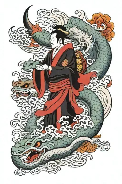 japanese gods tattoo design idea