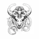 aries ram with steampunk elements tattoo design idea