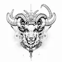 aries ram with steampunk elements tattoo design idea