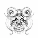 aries ram with steampunk elements tattoo design idea