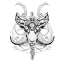 aries ram with steampunk elements tattoo design idea