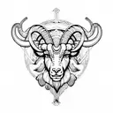 aries ram with zodiac symbols tattoo design idea