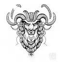 aries ram with zodiac symbols tattoo design idea