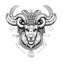 aries ram with zodiac symbols tattoo design idea