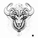 aries ram with zodiac symbols tattoo design idea