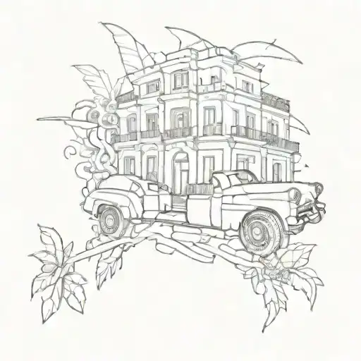 Cuba outlines tattoo design idea