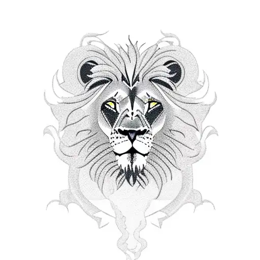 Lion with a volcano tattoo design idea